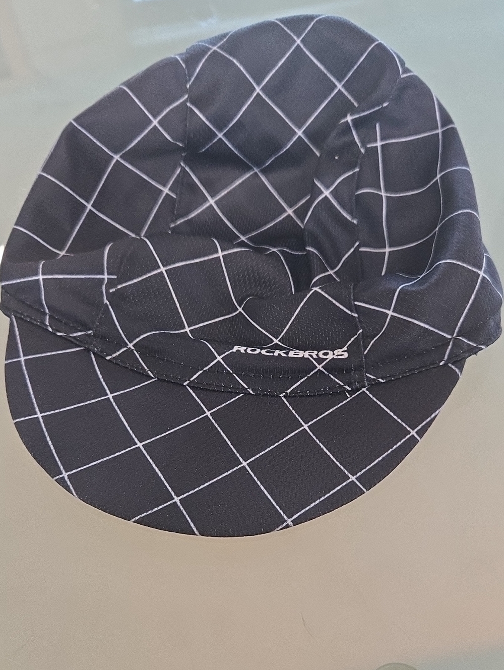 Black Grid Cycling Cap